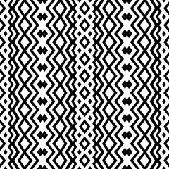 Vector geometric ornament in ethnic style. Seamless pattern with  abstract shapes. Black and white geometric  wallpaper. Repeating pattern for decor, textile and fabric. Abstraction art.