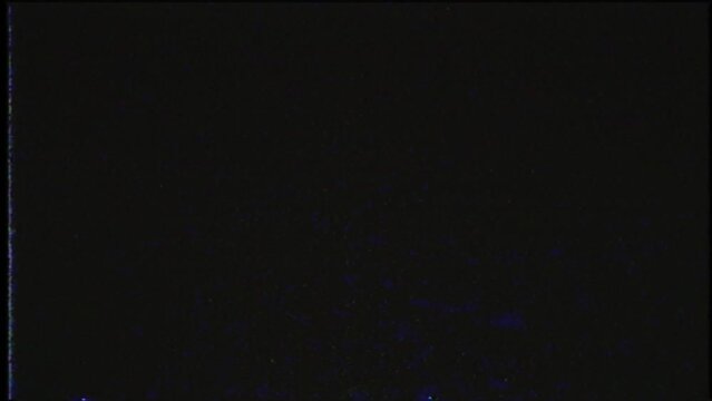 Analog glitch. VHS Switch on off TV. White  noise on black intro for social media channel.