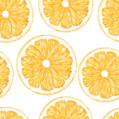 Orange seamless pattern, food repeating background.