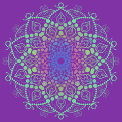 Abstract mandala round circle multicoloured fine art luxy 