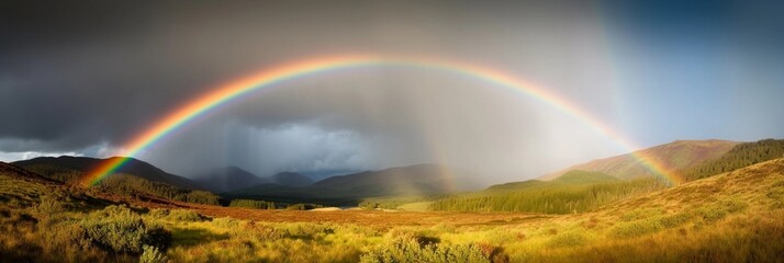 rainbow over the field