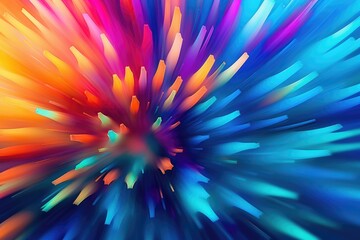 Abstract background with vibrant bursts of color and unique shapes. Generative AI