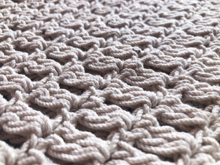 White knit wool texture background.