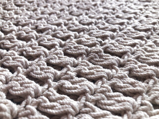 White knit wool texture background.