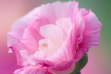 Beautiful Pink Eustoma Flower Blossoms: Soft Spring Nature at its Best, Generative AI