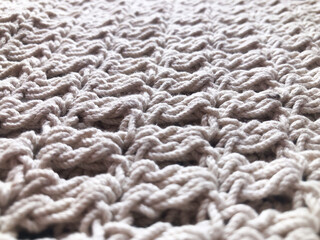 White knit wool texture background.