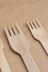 wooden cutlery and paper straws 