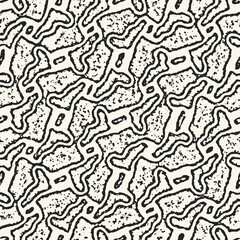 Ink Drawn Contoured Organic Textured Pattern