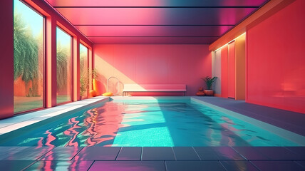 Fototapeta na wymiar Swimming pool in spa resort. Generative Ai