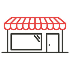 Market shop line icon. Store or Marketplace vector illustration