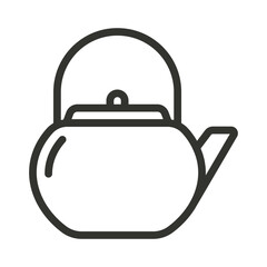 Teapot line icon. Hot drinks chinese tea pot symbols vector illustration