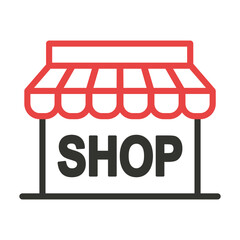 Market shop line icon. Store or Marketplace vector illustration