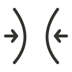 Weight loss linear icon. fitness and sport, slim body vector illustration.