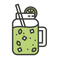 Cocktail Mojito simple line icon. Drinks concept vector illustration.