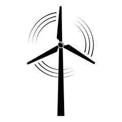 Windmill, Wind eco energy icon. Rotating windmill vector illustration