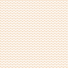 Light abstract polka dot background, seamless pattern.
Peach and white colors, equal arrangement. Background for printing on paper and fabric.