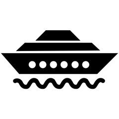 Fototapeta na wymiar Ship Icon: A visual depiction of a ship or boat, representing water transportation, maritime activities, or the presence of a ship-related feature or service