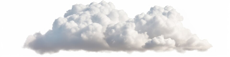 Obraz premium White clouds isolated on white background. Generative AI