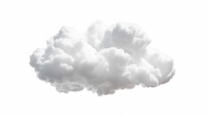 White clouds isolated on white background. Generative AI