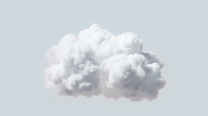 White clouds isolated on white background. Generative AI