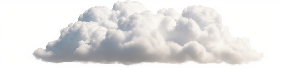 Obraz premium White clouds isolated on white background. Generative AI