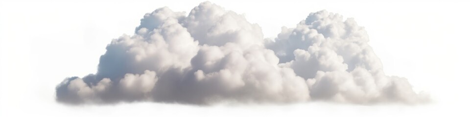 Obraz premium White clouds isolated on white background. Generative AI
