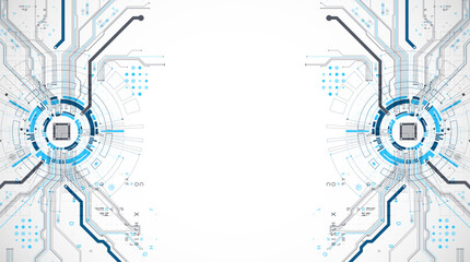 Obraz premium Abstract background with plexus effect. Scientific and technological concept with the use of technical elements formed in the shape of a circle.
