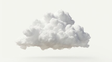 White clouds isolated on white background. Generative AI