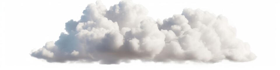 Obraz premium White clouds isolated on white background. Generative AI