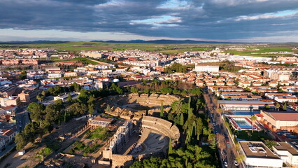 Fototapeta na wymiar Roman Theatre of Merida spanish cultural icon landmark in Spain