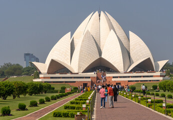 India april 01.2023 The Lotus Temple, located in New Delhi,