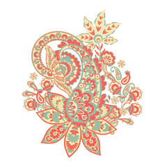 Fototapeta na wymiar Damask Floral Paisley isolated Vector pattern