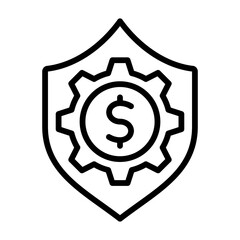 Risk management outline icon for wealth management logo