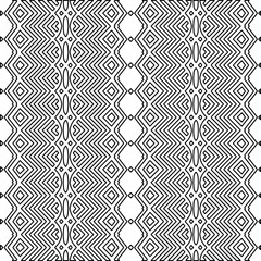 Vector pattern with symmetrical elements . Modern stylish abstract texture. Repeating geometric tiles from striped elements. Black and white pattern.
