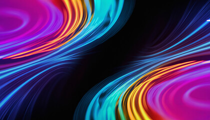 Hyperloop or Warp Technology Concepts, Flow of Digital Stream in Multi-Color Strips, abstract colorful background motion, circle, space, fractal, energy, vortex, spin, pattern, digital