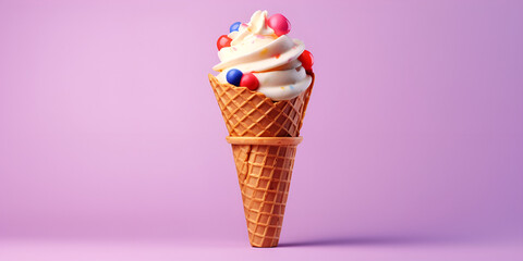 Sweet Treat: Blueberry Ice Cream Day Celebration national day of ice creem AI generated