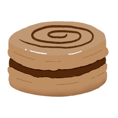 Dark chocolate flavored macaron