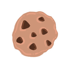 Chocolate Chip Cookie Cartoon illustration Chocolate Chip Cookie Hand Drawn Chocolate Chip Cookie Drawing