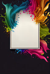 Space For Text Design Copy Colorful Liquid Paint Splatter Explosion Excitement Graphic Resource Marketing Frame Backdrop layout Template 