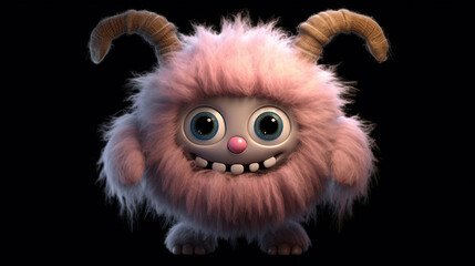 Obraz premium Anthropomorphic monster with two horns on its head