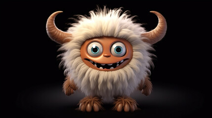 Anthropomorphic monster with two horns on its head