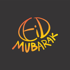 Eid al Adha colorful vector typography and lettering logo design to celebrate Muslim religious holiday worldwide. Eid Mubarak vector illustration, banner, template, greeting card.