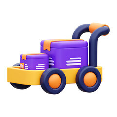 Logistic Trolley 3d render illustration icon