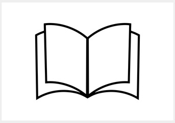 Doodle book icon isolated. Education symbol. Sketch clipart for school etc. Vector stock illustration. EPS 10