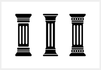 Pillar greek icon Justice symbol Column stencil Vector stock illustration EPS 10