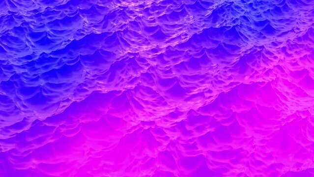 Abstract chaotic surface wave  pulsates non-stop with 4K expansion