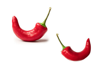 Red hot chili pepper isolated on a white background.