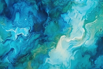 Fototapeta na wymiar Abstract watercolor paint background by teal color blue and green with liquid fluid texture for background. AI generative