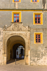 Entrance to the historic city castle in Weimar, Germany