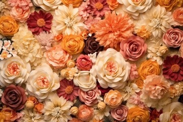 Artificial flowers in vintage style. Generative AI
